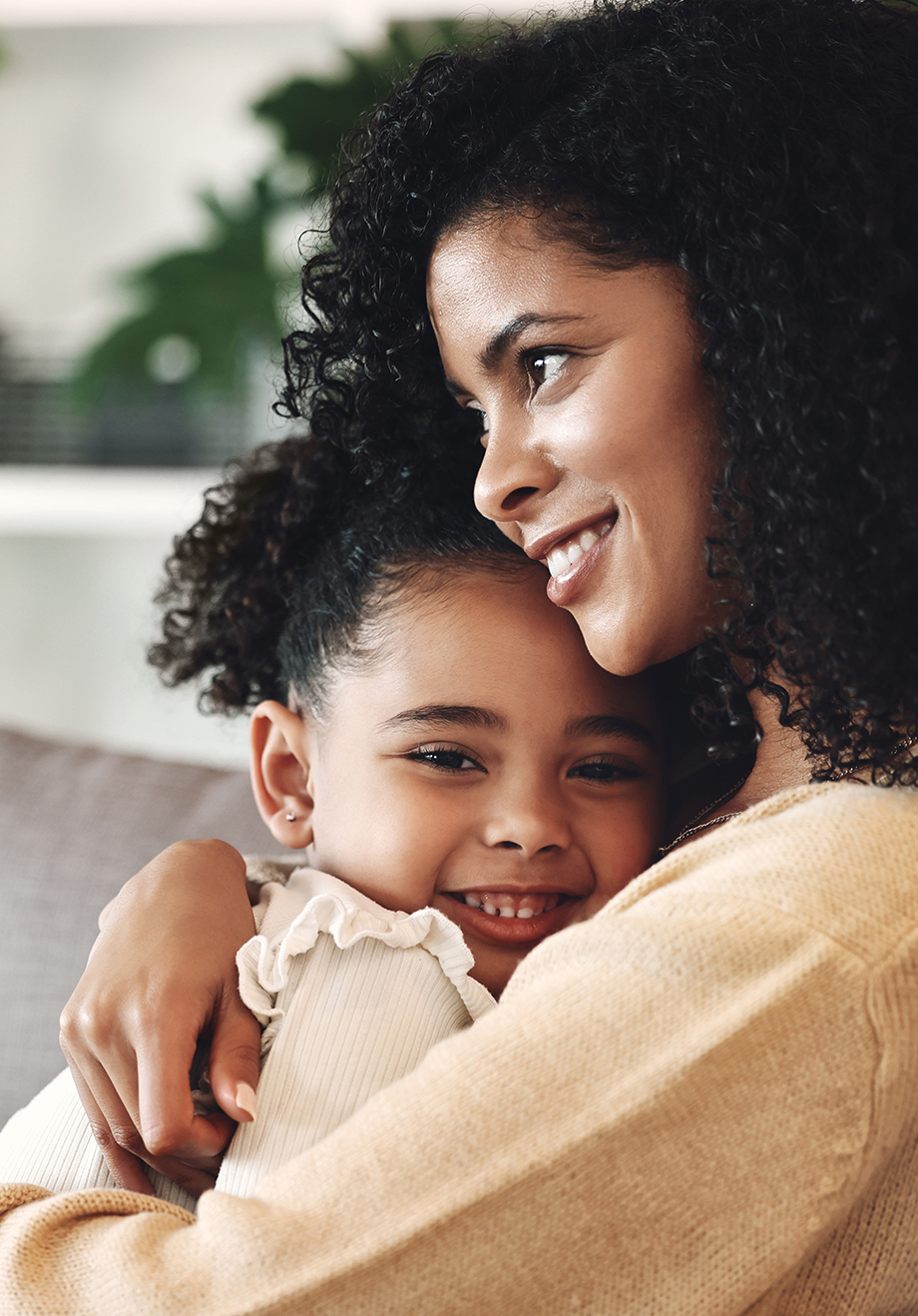 woman holding child
